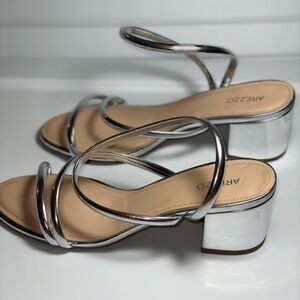 AREZZO NWOT or Box Silver Women's Sandal Pumps
